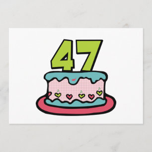 Carte Gâteau d'anniversaire de 47 ans