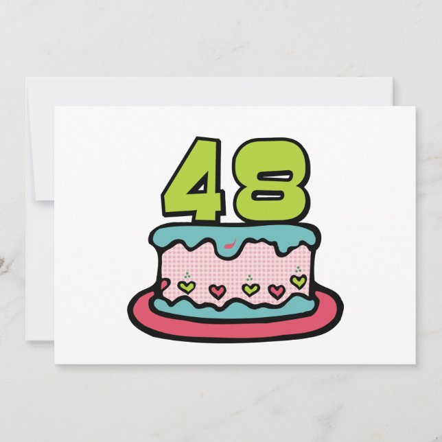 Carte Gâteau d'anniversaire de 48 ans (Devant)