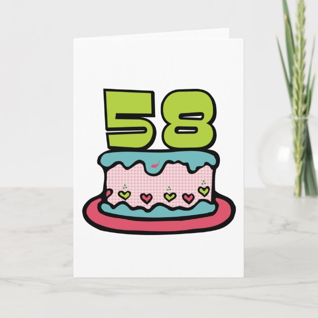 Carte Gâteau d'anniversaire de 58 ans (Devant)