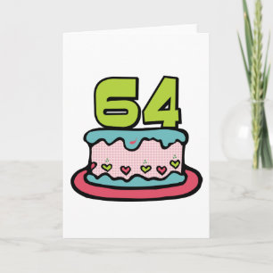 Carte Gâteau d'anniversaire de 64 ans