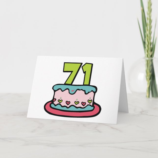 Carte Gâteau d'anniversaire de 71 ans (Devant)