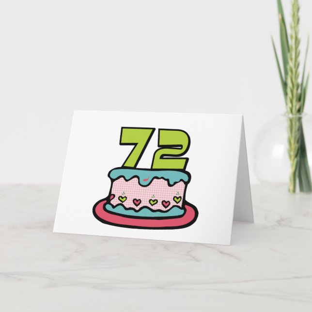 Carte Gâteau d'anniversaire de 72 ans (Devant)