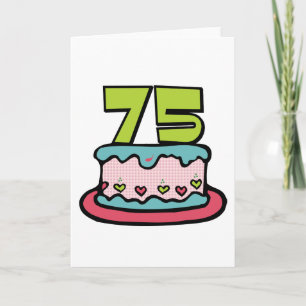 Carte Gâteau d'anniversaire de 75 ans