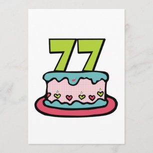 Carte Gâteau d'anniversaire de 77 ans