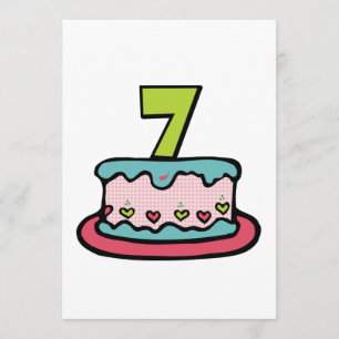 Carte Gâteau d'anniversaire de 7 ans