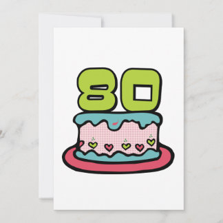 Carte Gâteau d'anniversaire de 80 ans
