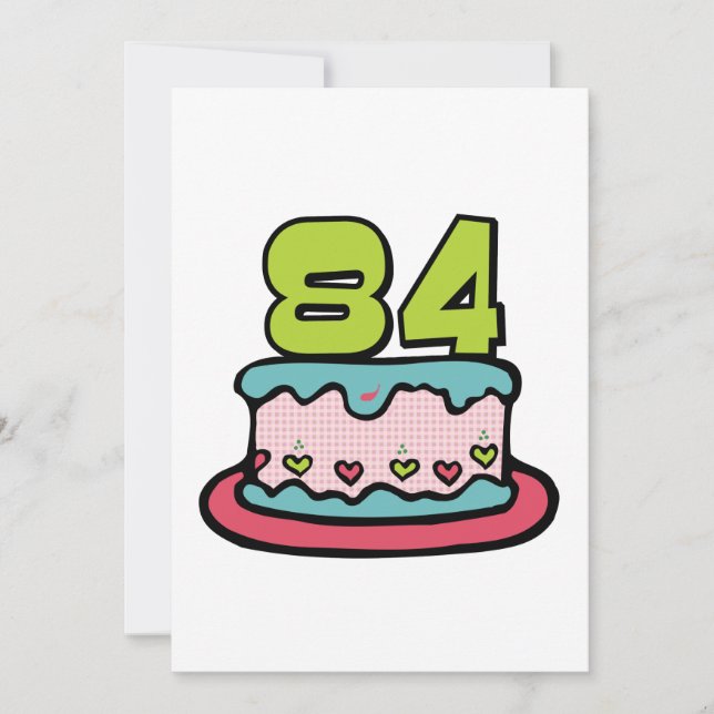 Carte Gâteau d'anniversaire de 84 ans (Devant)