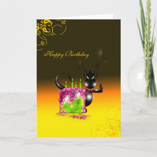Carte Gâteau d'anniversaire de dragon de bébé de joyeux (Devant)