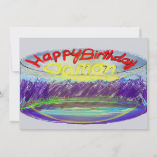 Carte Gâteau d'anniversaire de la Montagne Bleue de Damo