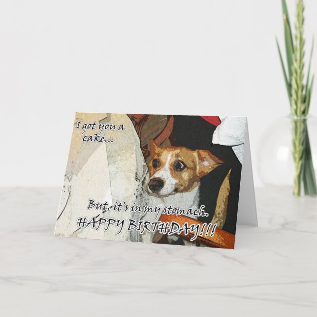 Carte Gâteau d'anniversaire drôle de corgi (Devant)