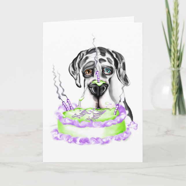 Carte Gâteau d'anniversaire d'UC de harlequin de great (Devant)