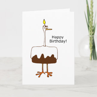 CARTE GÂTEAU D'ANNIVERSAIRE FUNNY EGRET