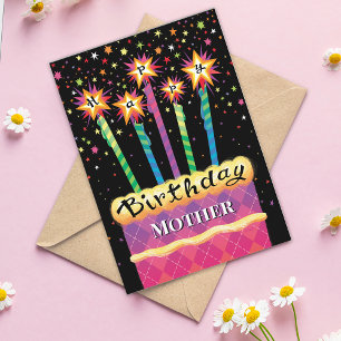Carte Gâteau d'anniversaire Mère Rose