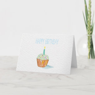 Carte gâteau d'anniversaire peint à la main