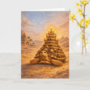 Carte Gâteau d'anniversaire pyramide de la reine Tortue