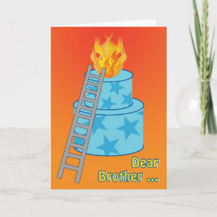 Carte Gâteau d'anniversaire sur feu Vieux plaisanteries 