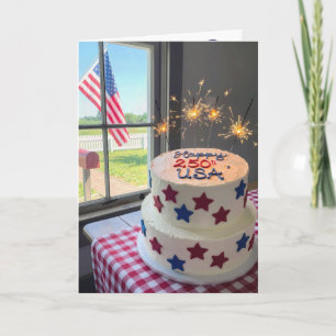 Carte Gâteau du 250e anniversaire de l'Amérique