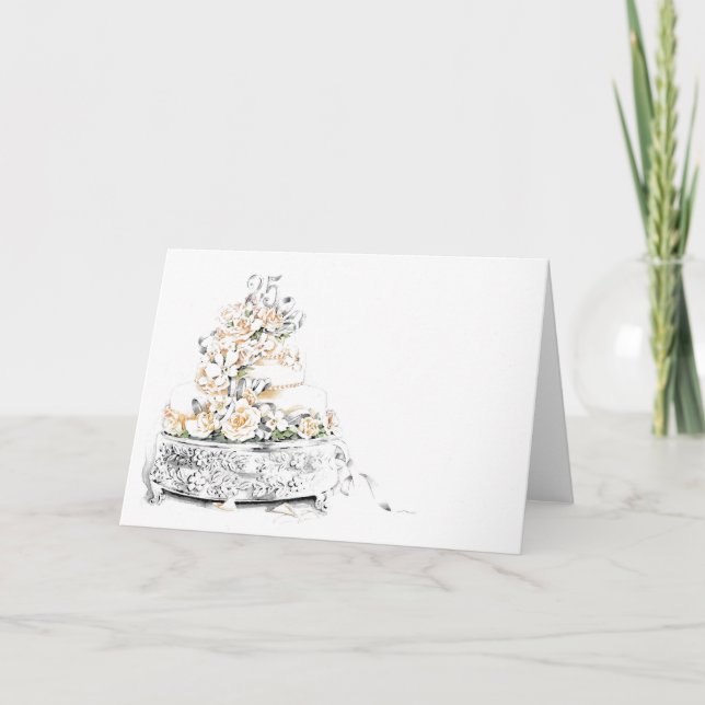 Carte Gâteau du 25e anniversaire du Mariage (Devant)