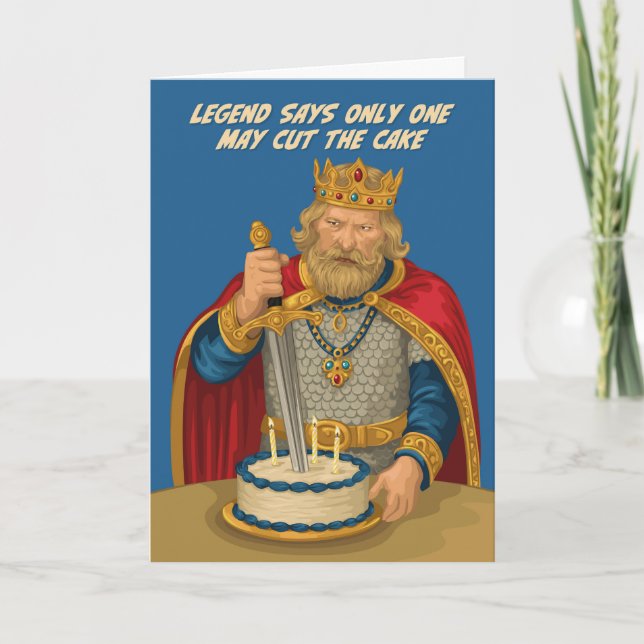 Carte Gâteau du roi Arthur Excalibur - Anniversaire lége (Devant)
