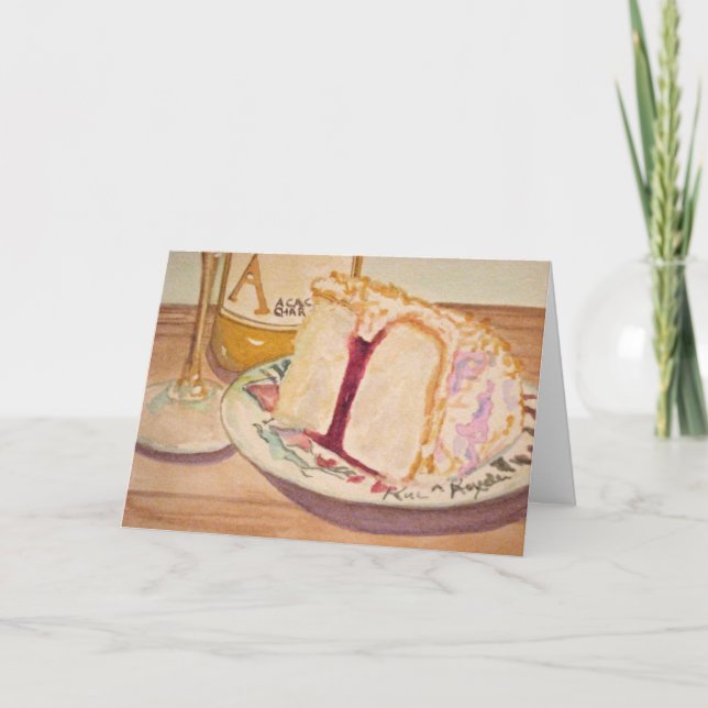 Carte Gâteau et vin d'anniversaire (Devant)