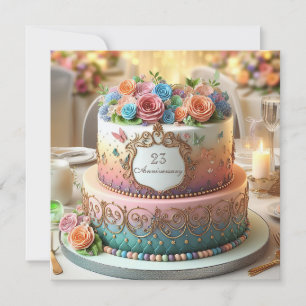 CARTE GÂTEAU FLEURI COLORÉ ÉLABORER