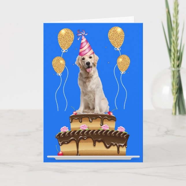 Carte Gâteau Jaune Et Gâteau D'Anniversaire (Devant)