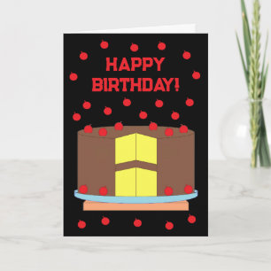 Carte Gâteau jaune & Frosting au chocolat : Anniversaire