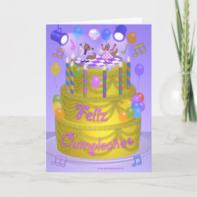 Carte Gâteau "Joyeux Anniversaire" (espagnol) (Devant)