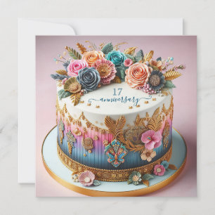 CARTE GÂTEAU MARIAGE D'ÉLABORATION COLORÉE ANNIVERSAIRE