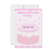 Gâteau rose sucré joyeux anniversaire