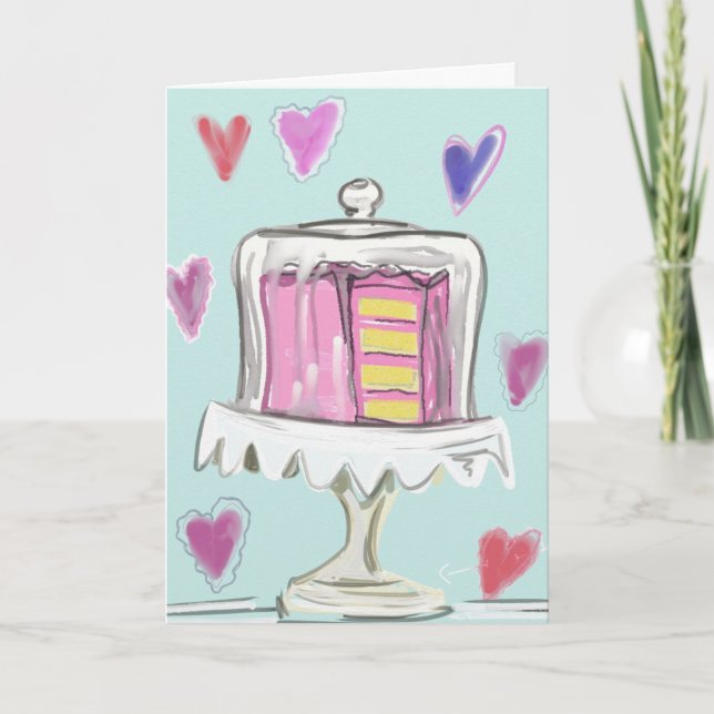 Carte Gâteau sous le verre (Devant)