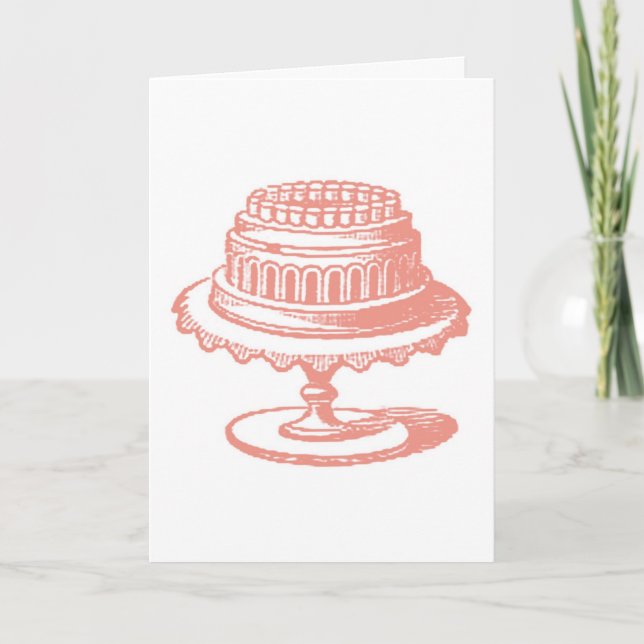 Carte Gâteau vintage, Anniversaire allemand (Devant)