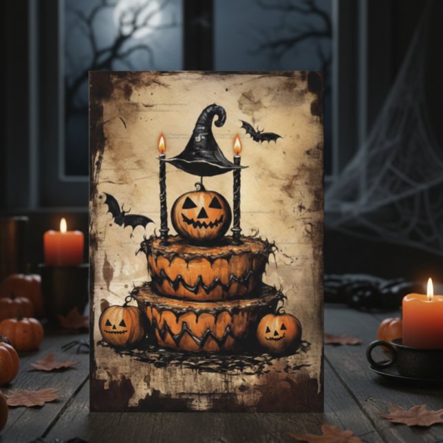Carte Gâteau vintage d'Halloween (Créateur téléchargé)