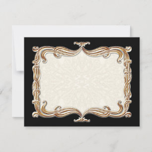 Carte Gatsby Art Déco Nouveau Dentelle Faux Or Tulipe
