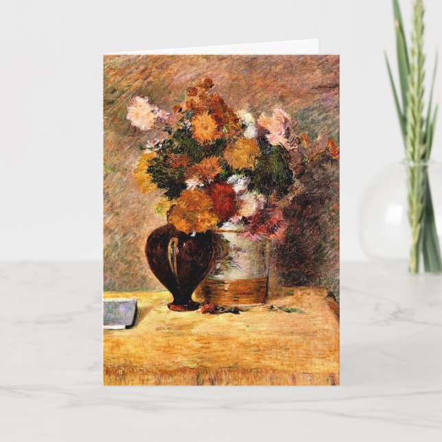 Carte Gauguin - Fleurs et livre japonais (Devant)