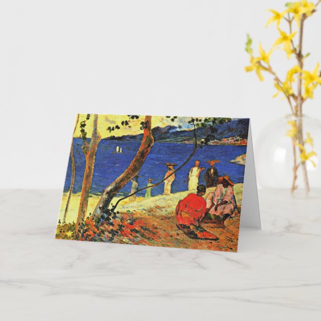 Carte Gauguin - Un bord de mer (Fleur jaune)