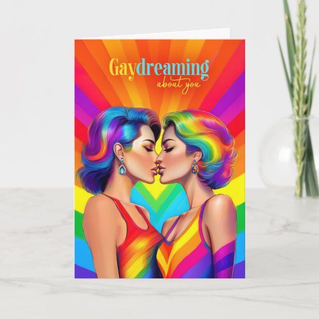 Carte Gay Dream Lesbian Couple Rainbow (Devant)