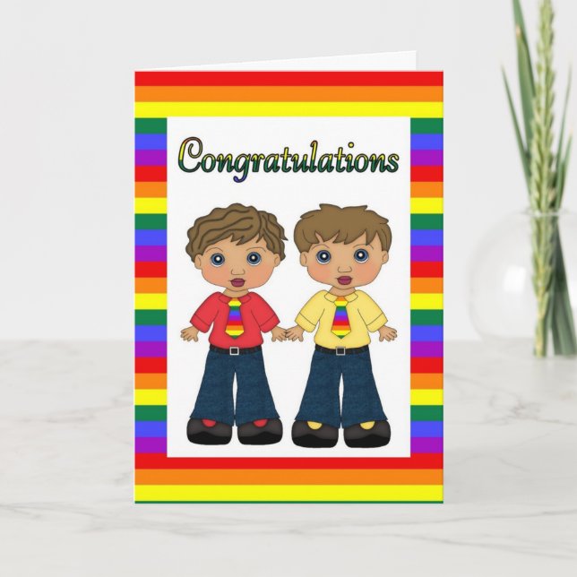 Carte Gay Fiançailles ou Mariage personnalisable (Devant)