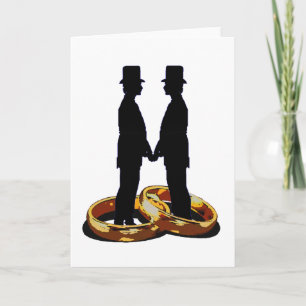 Carte Gay Groom Gold Mariage Cercles Mariage Art