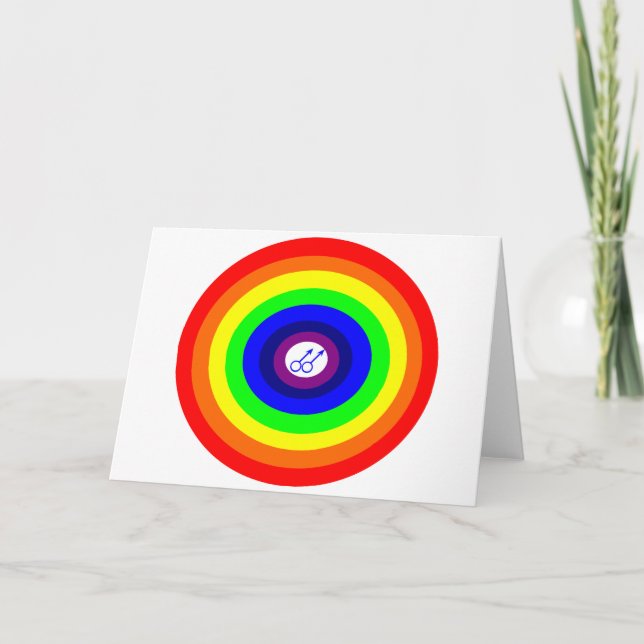 Carte Gay Men Round Rainbow Grey Card (Devant)
