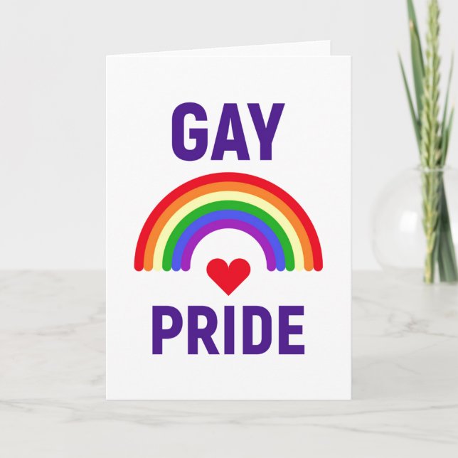 Carte Gay pride | Coeur et arc-en-ciel (Devant)