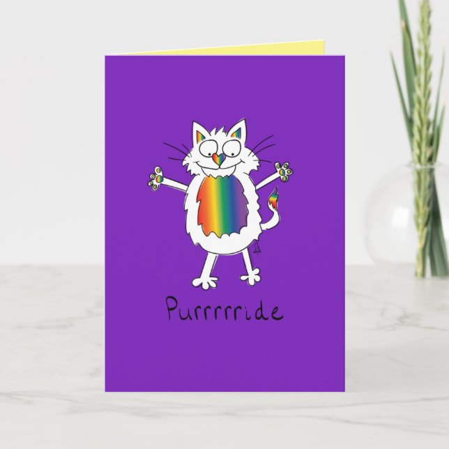 Carte Gay pride de chat LGBTQ (Devant)