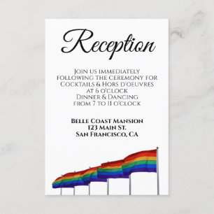 Carte gay pride de la réception de mariage