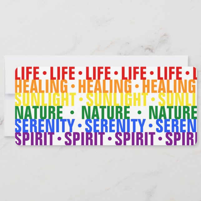 Carte Gay pride drapeau Arc-en-ciel Typographie Notes Si (Devant)