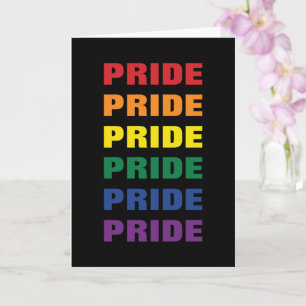 Carte GAY PRIDE LGBTQ personnalisable Texte répété