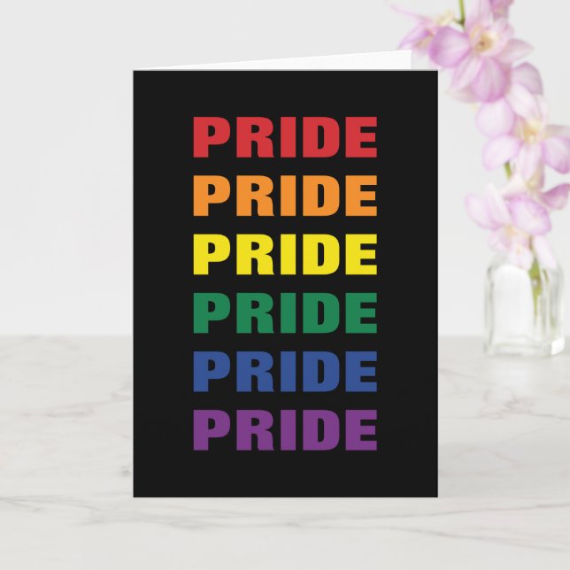Carte GAY PRIDE LGBTQ personnalisable Texte répété (Orchidée)