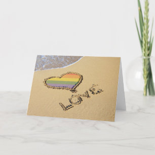 Carte Gay Rainbow Amour Coeur Dans Le Sable