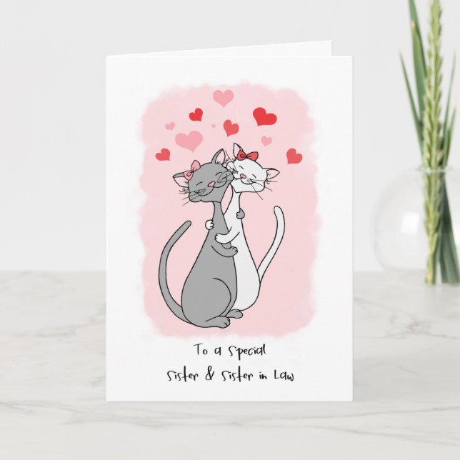 Carte Gay Sister & Wife Valentines Cute Cats (Devant)
