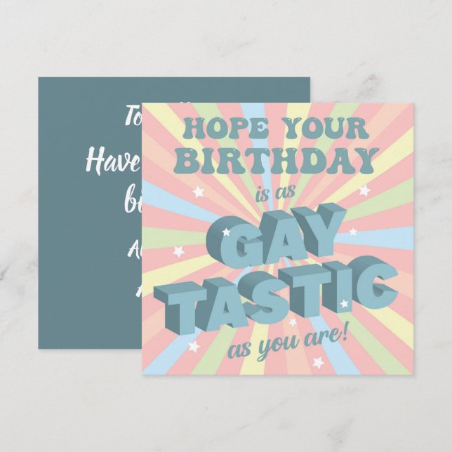 Carte Gay Tastic Birthday (Devant / Derrière)