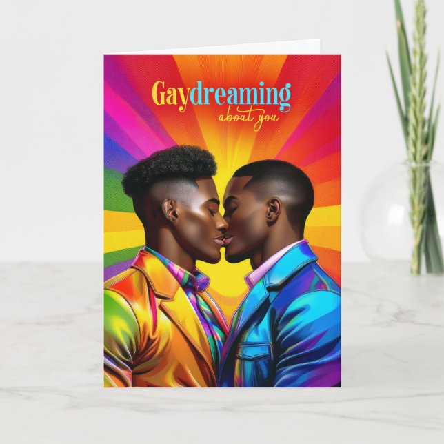 Carte Gaydreaming African American Gay Rainbow Love (Devant)